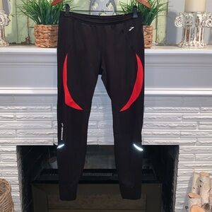 Brooks Reflective Biking Leggings Women’s Large Black and Red